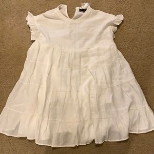 NEVER WORN monaco tiered babydoll dress in white